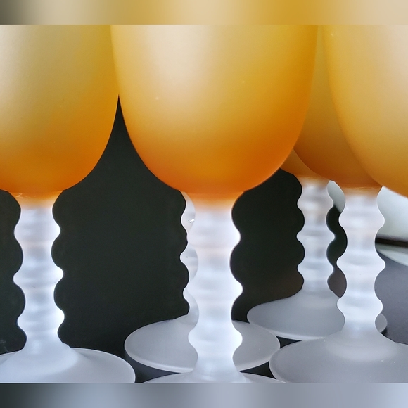 (6) Murano MCM Amber Satin 6" Wine Glasses - Picture 6 of 12